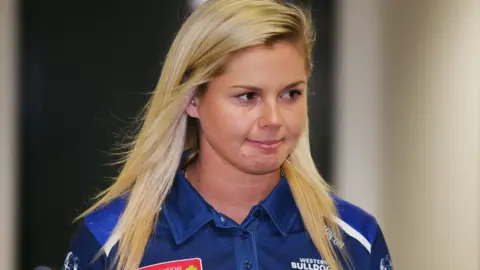 Getty Images Katie Brennan after facing a tribunal where she was suspended