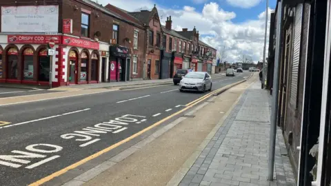 BBC Parade of shops on Manchester Road, Castleton, Rochdale