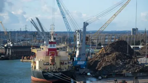 Getty Images Scrap metal at Southampton docks