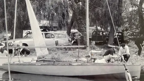 Horning Sailing Club Black and white image of the sail boats