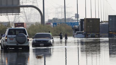 Flooding in Dubai caused by torrential rain