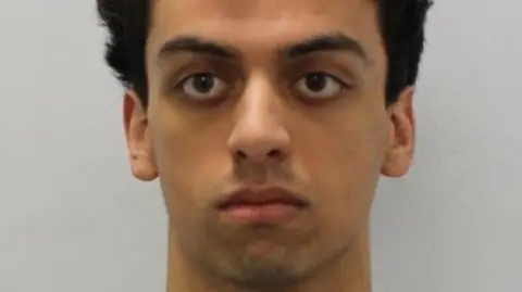 Met Police Custody mugshot of Louis De Zoysa, who had smuggled an antique gun into the building following his arrest on 25 September 2020.