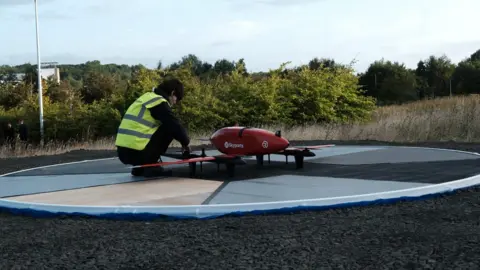 Project CAELUS Drone being readied for flight