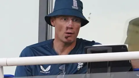 Former England captain Freddie Flintoff in the stands during the first one day international match at Sophia Gardens, Cardiff. Picture date: Friday September 8, 2023