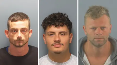 Composite of three mugshots of men