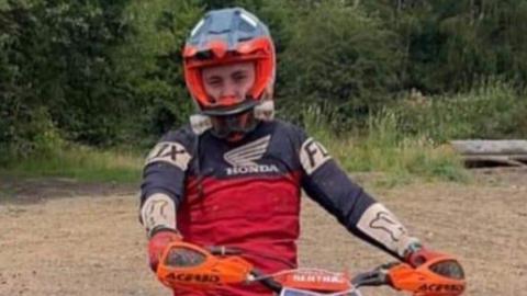 Josh Sharpe pictured on an off-road motorcycle