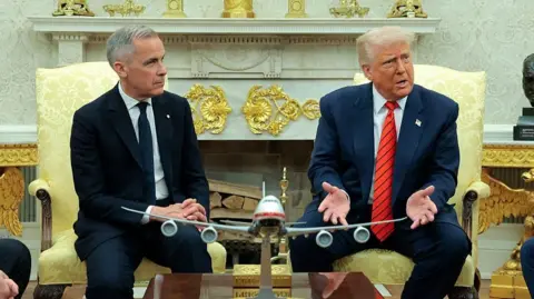 President Trump is meeting with Prime Minister Mark Carney in the Oval Office.