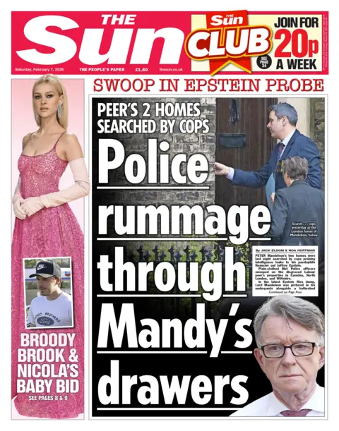  "Police rummage through Mandy's drawers."