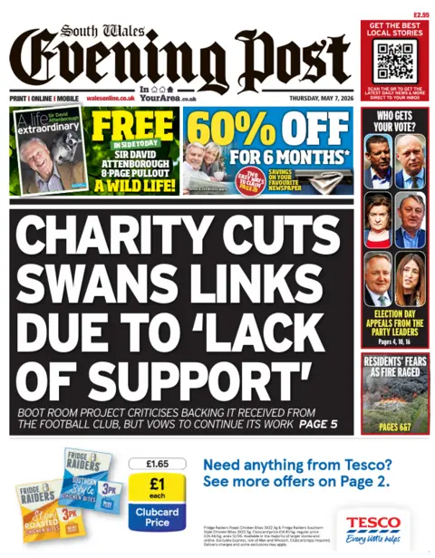 South Wales Evening Pos South Wales Evening Post front page