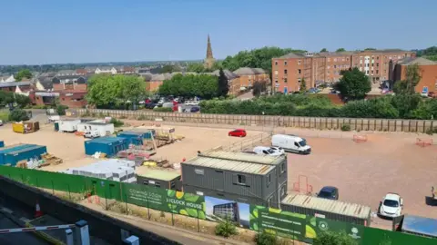 An elevated view of the vacant Greyfriars site