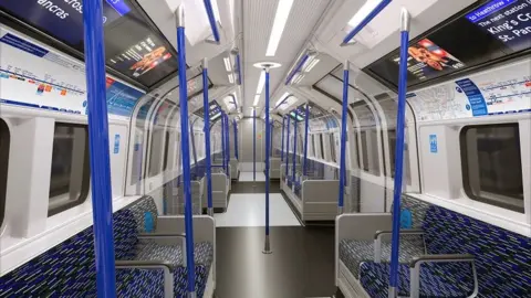 SIEMENS inside picture of new Piccadilly train