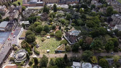 PA Media An aerial shot of the former Bristol Zoo and gardens
