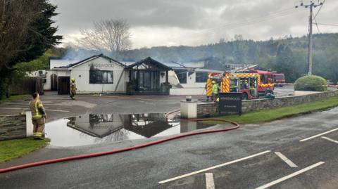 Firefighters at the Kingswood Bar and Restaurant