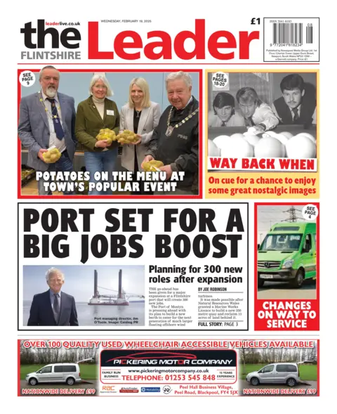 The Flintshire Leader Front page of the Flintshire Leader