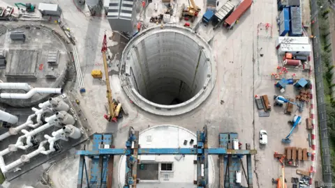 PA The super sewer at Abbey Mills Pumping station photographed before completion last year