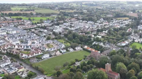 BBC Ariel shot of Jersey homes