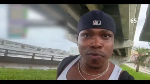 Mike Smalls Jr Screenshot of Mike Smalls Jr as he went live during the recent storm in Florida