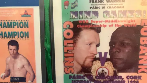 Posters showing Collins v Eubank fight from Cork 1995