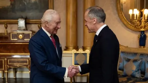 Britain's King Charles holds an audience with the Prime Minister of Canada Mark Carney at Buckingham Palace, London, Britain.