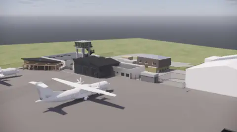 Aecom An artist's impression of the improvements planned for Alderney Airport