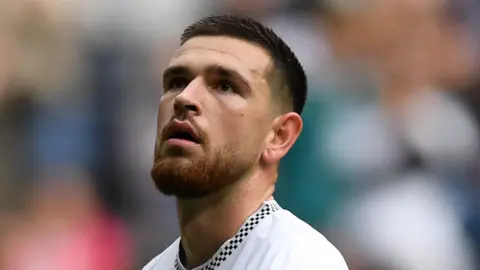 Zan Vipotnik looks up during a game this season 
