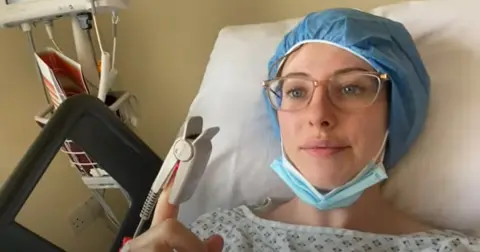 Siobhan Harrison Siobhan Harrison in a hospital bed