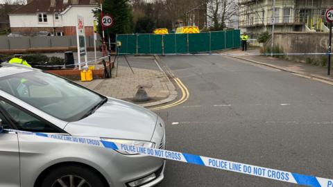 Crime scene taped off in Brighton