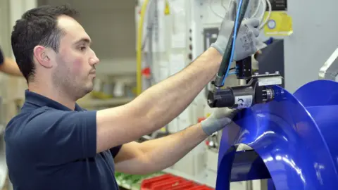 A worker at a German factory