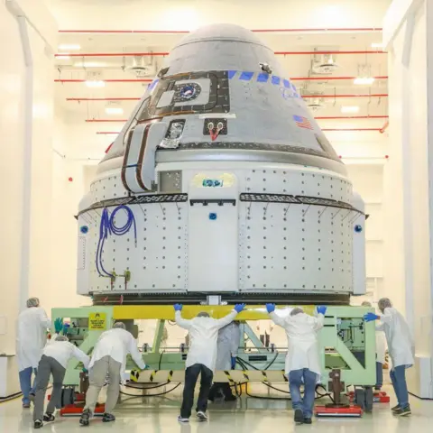 Boeing Starliner in factory