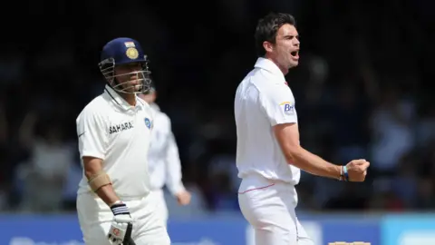 Sachin Tendulkar is dismissed by James Anderson in 2011