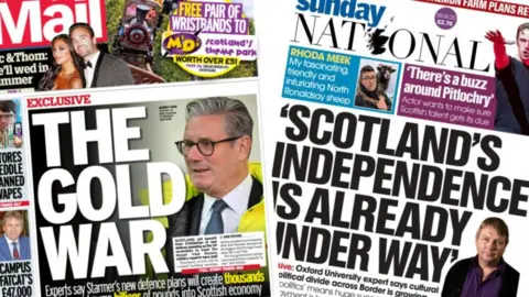 Newspaper front pages from June 8
