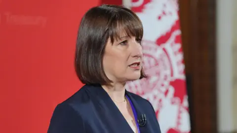 PA Media Chancellor Rachel Reeves giving a speech at the Treasury in London