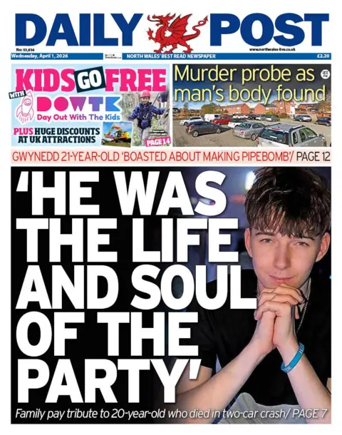 Daily Post Front page of Daily Post. The headline reads 'He was the life and soul of the party'.