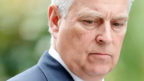 Getty Images head and shoulders picture of the Duke of York, Prince Andrew