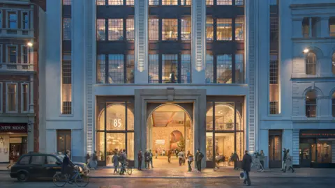 A computer-generated image of the planned 85 Gracechurch Street scheme.
