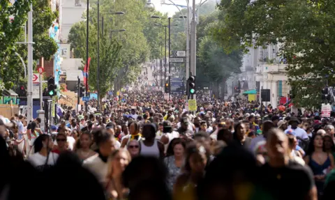 PA Media Crowds at Notting Hill Carnival