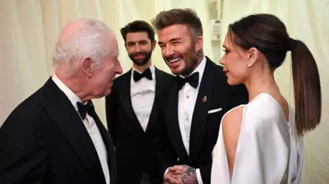 King Charles and the Beckhams at the King's Highgrove estate in Gloucestershire