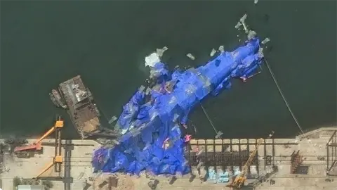 Maxar Satellite photo of damaged North Korean destroyer