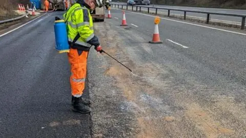 National Highways Man standing on the A14