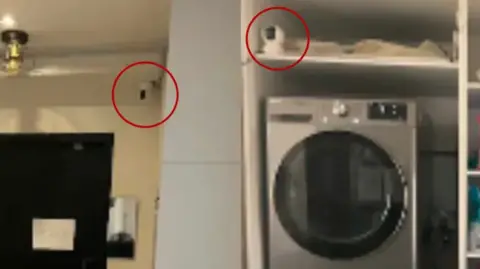 Supplied Webcams in a common area in the dormitory