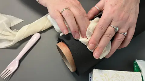 Equipment used in practice to help stop bleeds