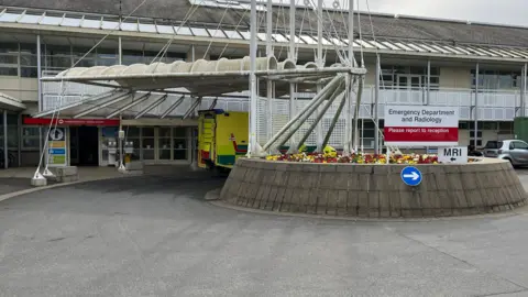 An exterior shot of the Emergency Department at Guernsey's Princess Elizabeth Hospital.