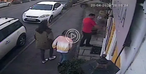 Wiltshire Police CCTV of family entering restaurant 