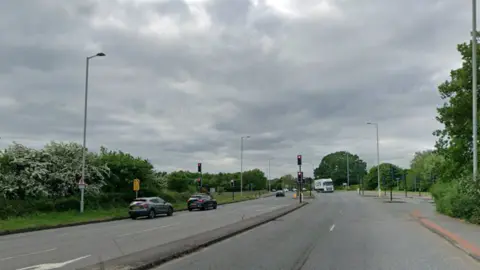 Google Street view of A321 dual carriageway Marshall Road in Sandhurst