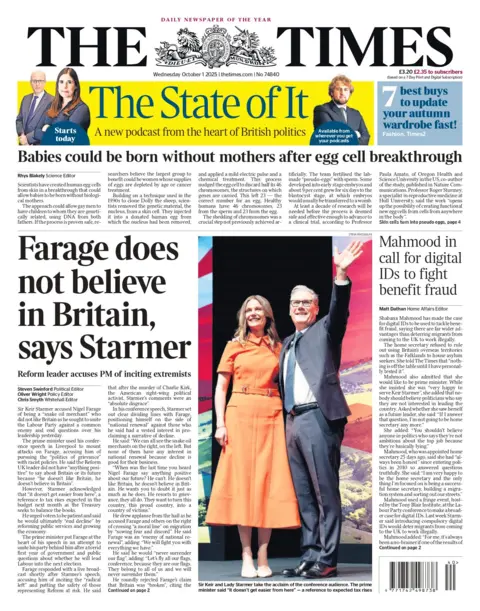  "Farage does not believe in Britain, says Starmer". 