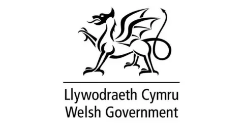 Welsh government The logo consists of a dragon and Welsh Government name separated by a horizontal line