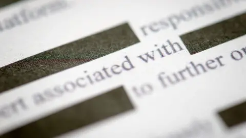 Getty Images An example of a redacted document