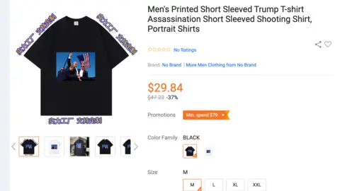 Lazada  Listing of a T-shirt on Lazada, an e-commerce platform owned by Alibaba. Listings like these have been pulled from platforms in China.