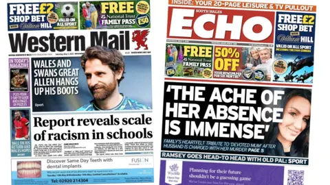 front page of the South Wales Echo and Western Mail 