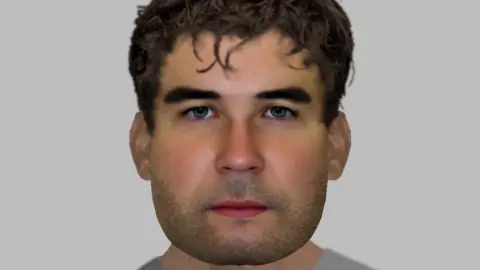 An E-fit of a youngish man with dark hair and stubble